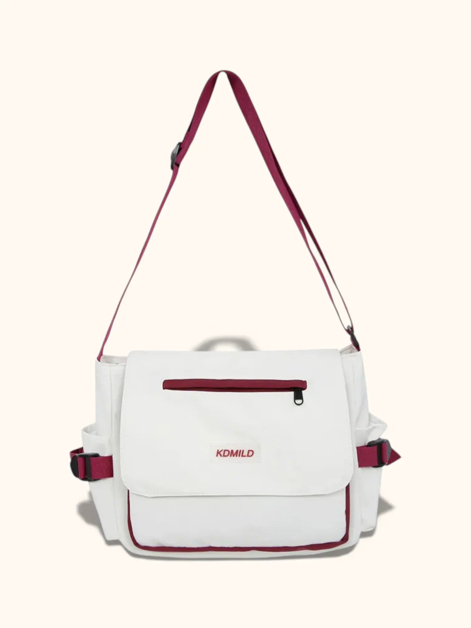 Sac Besace de Cours Bicolore Blanc & Rouge