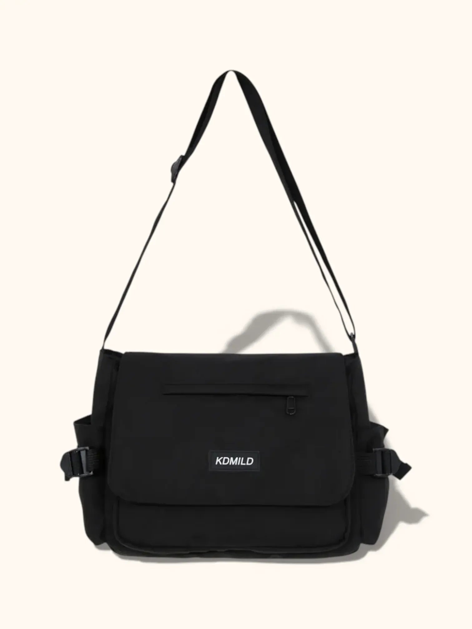 Sac Besace de Cours Bicolore Noir