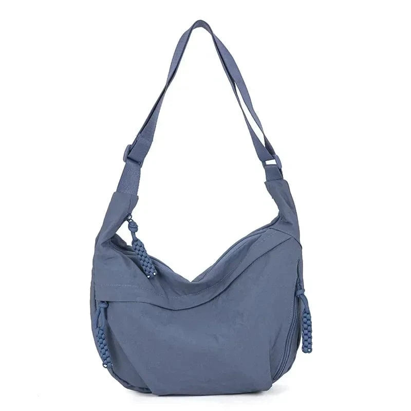 Sac Besace de Cours en Nylon Bleu