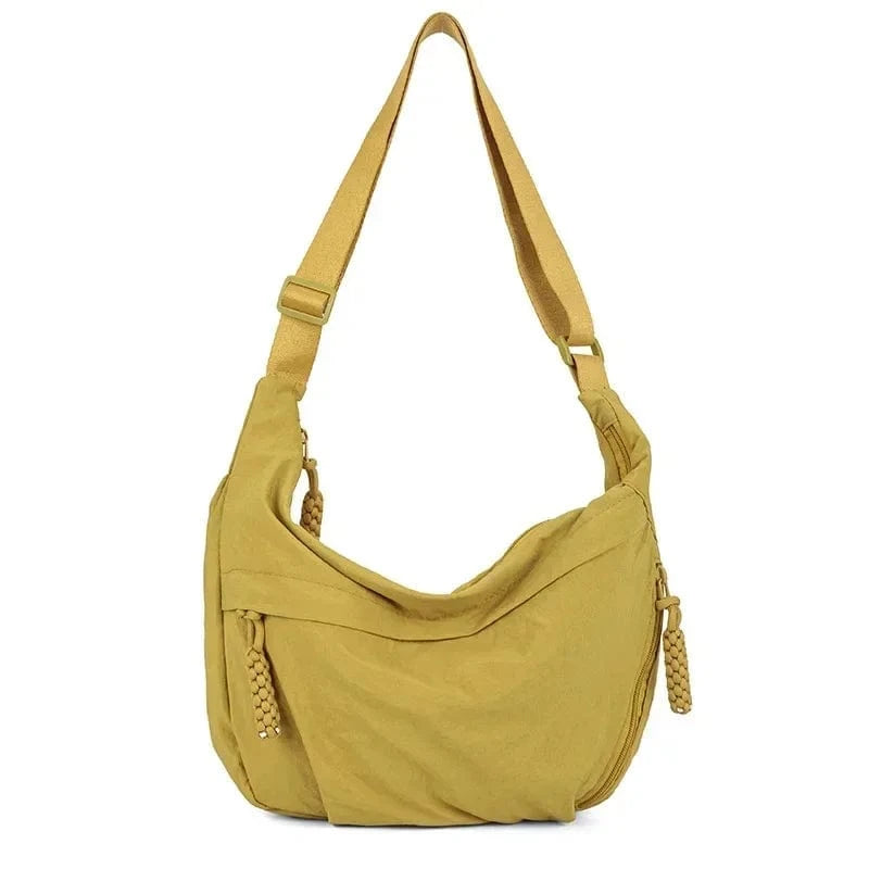 Sac Besace de Cours en Nylon Jaune