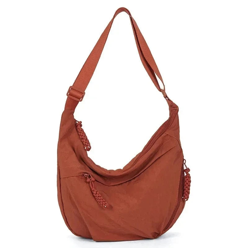 Sac Besace de Cours en Nylon Orange