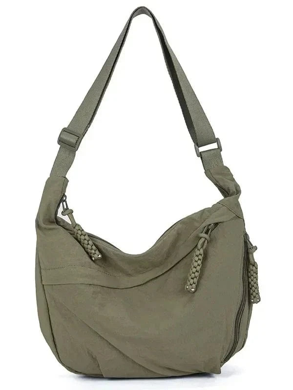 Sac Besace de Cours en Nylon Vert