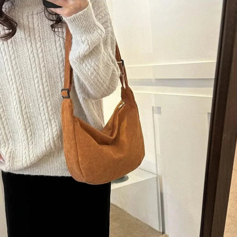 Sac Besace de Cours en Velour