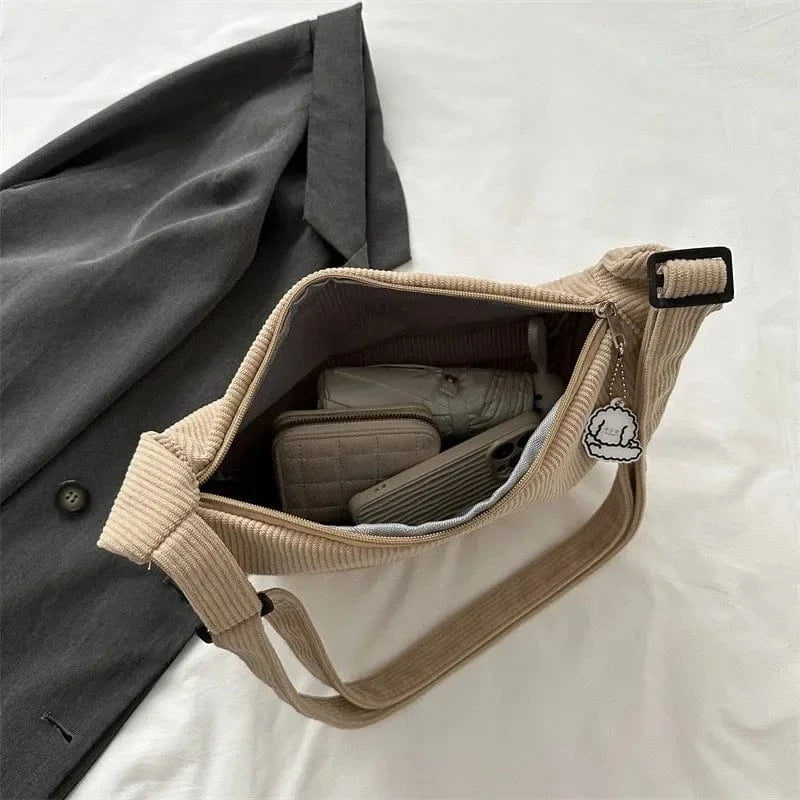 Sac Besace de Cours en Velour
