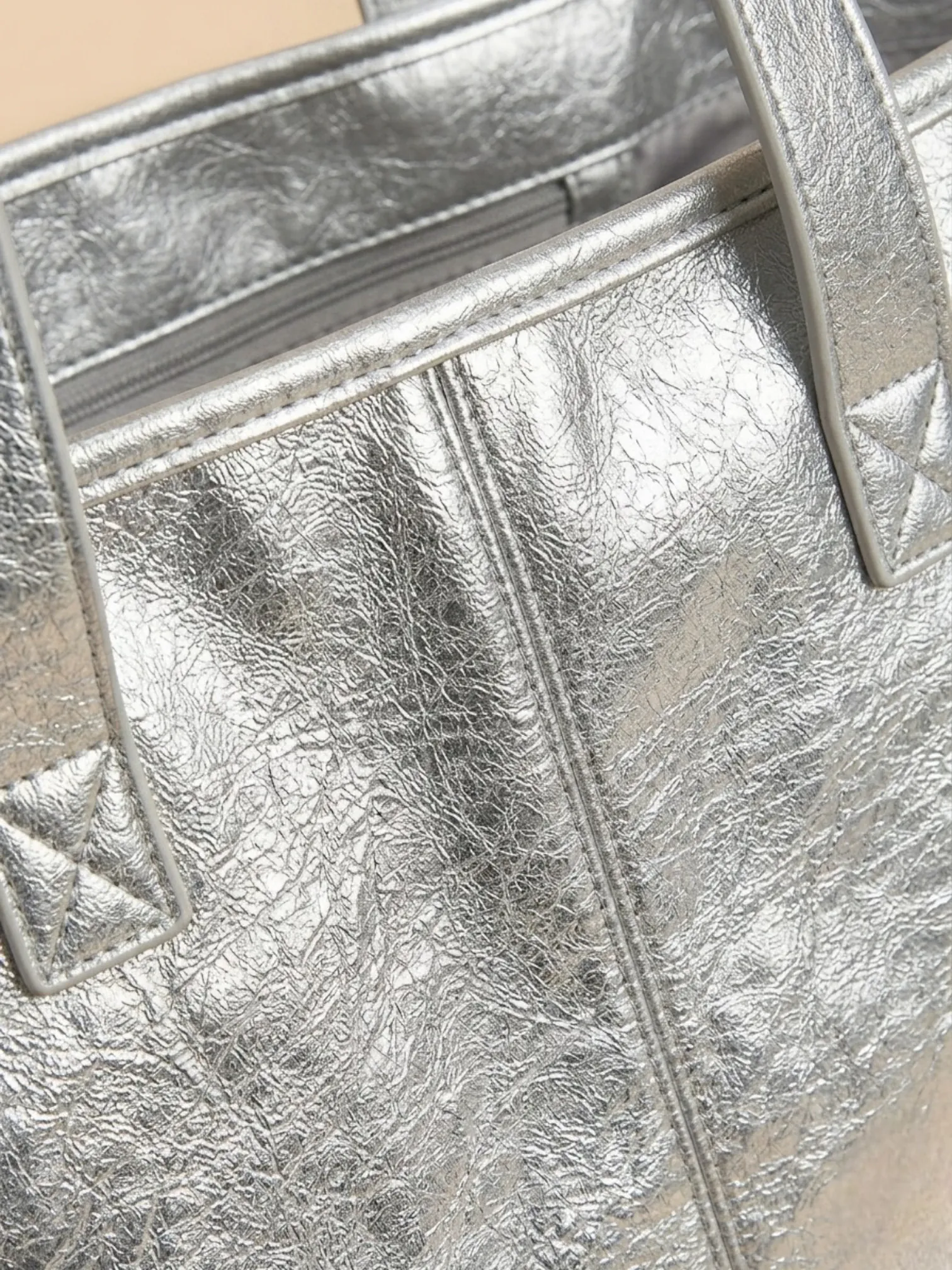 Sac Cabas Argenté Argent