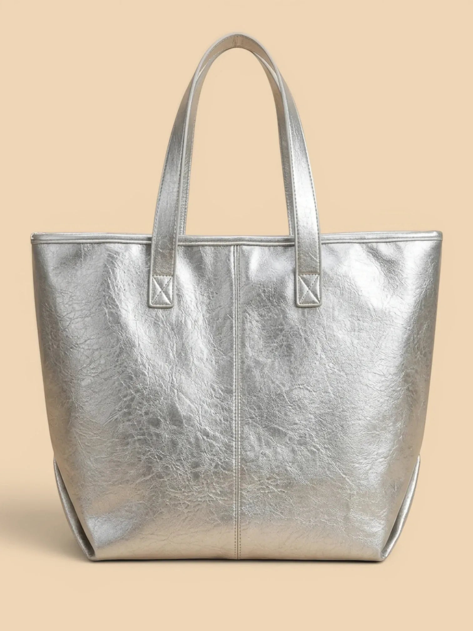 Sac Cabas Argenté Argent