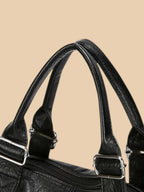 Sac Cabas Aviateur en Similicuir Noir