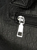 Sac Cabas Aviateur en Similicuir Noir