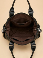 Sac Cabas Aviateur en Similicuir Noir