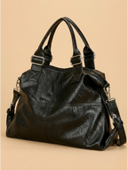 Sac Cabas Aviateur en Similicuir Noir