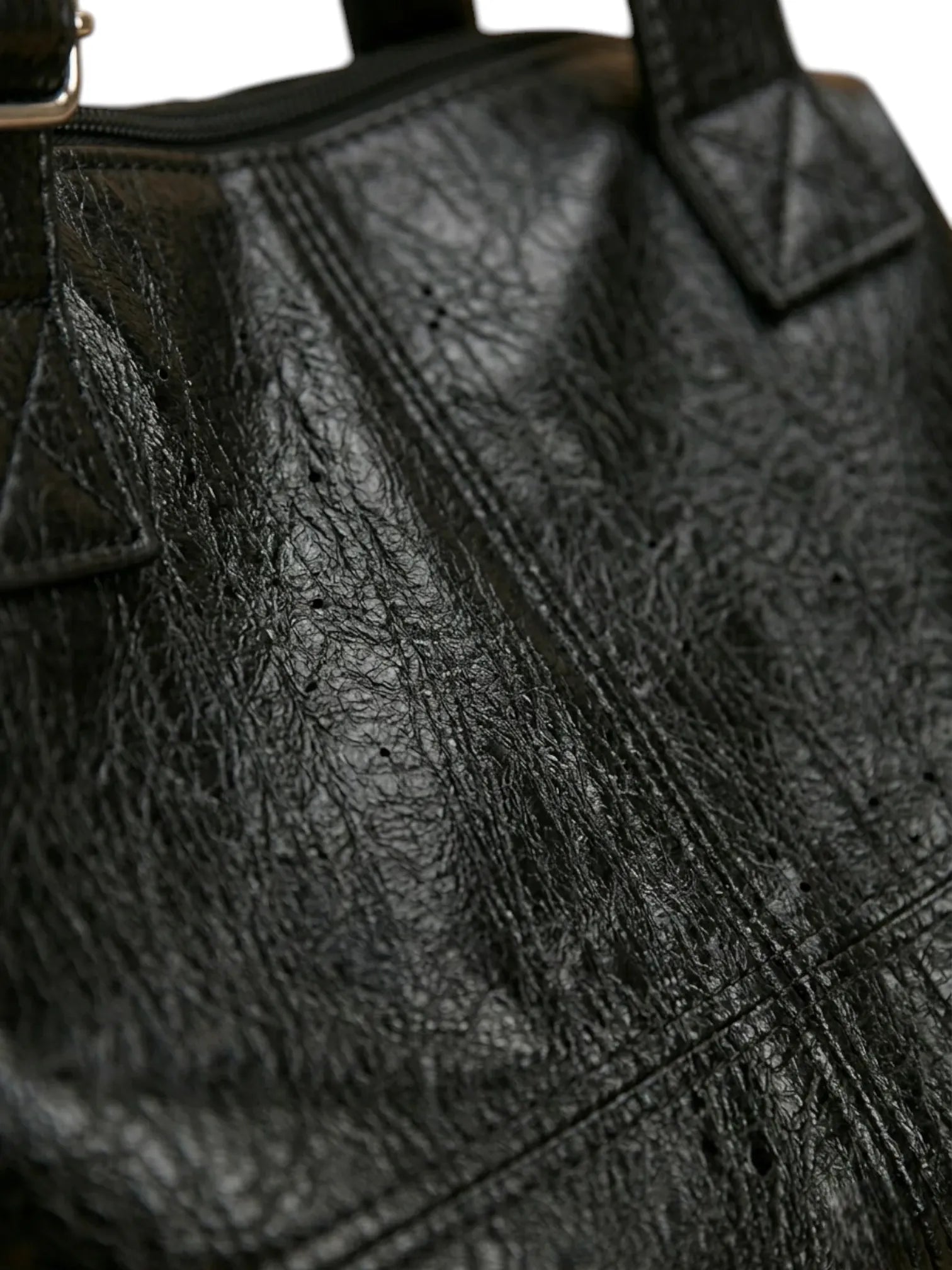 Sac Cabas Aviateur en Similicuir Noir