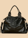 Sac Cabas Aviateur en Similicuir Noir