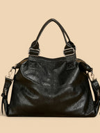 Sac Cabas Aviateur en Similicuir Noir