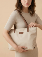 Sac Cabas Beige en Toile Beige