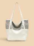 Sac Cabas Blanc Clouté Blanc