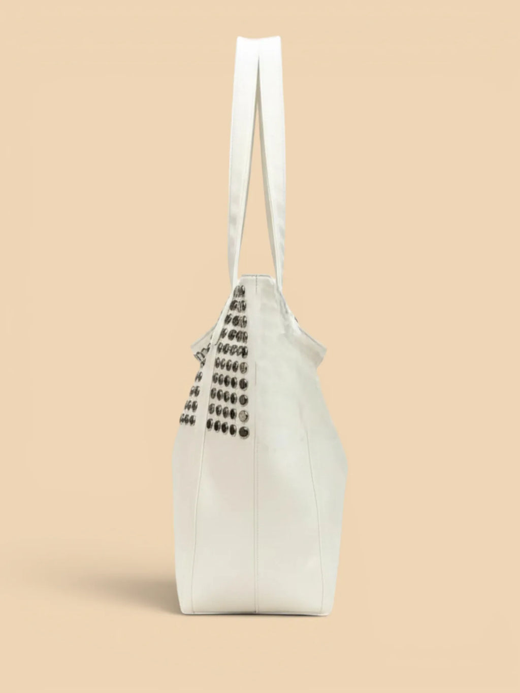 Sac Cabas Blanc Clouté Blanc