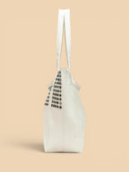 Sac Cabas Blanc Clouté Blanc