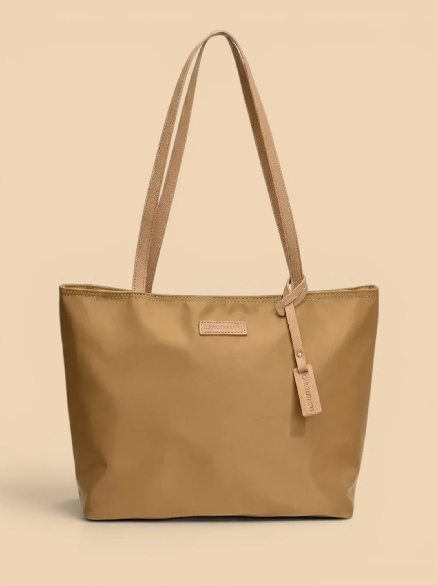 Sac Cabas Carré Design en Nylon Khaki