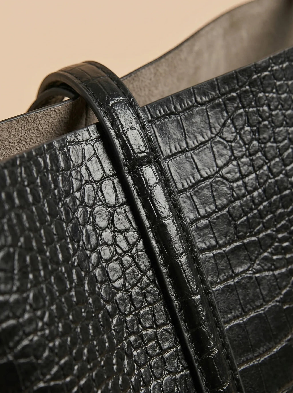 Sac Cabas Croco Noir Noir