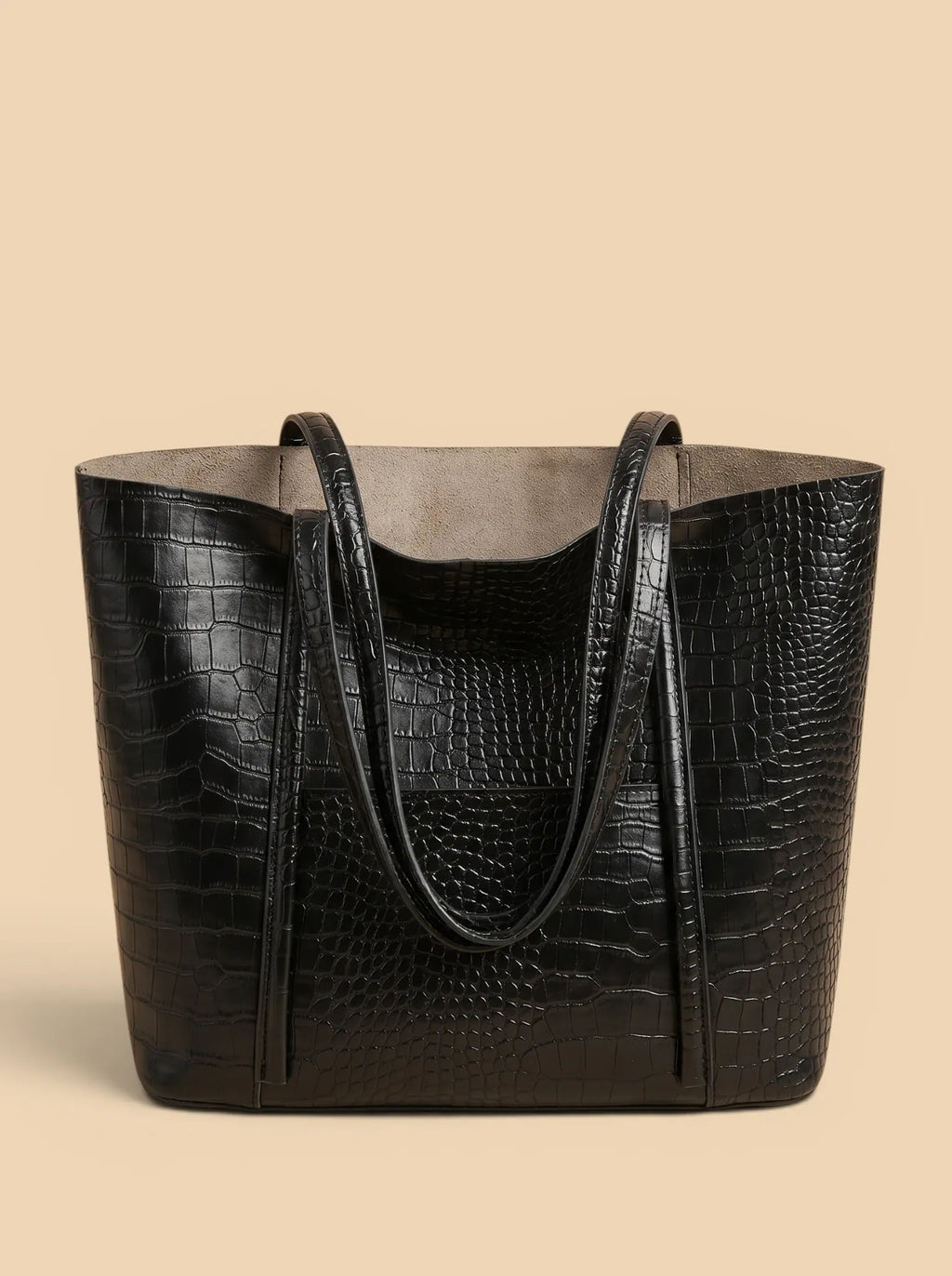 Sac Cabas Croco Noir Noir
