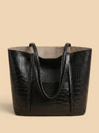 Sac Cabas Croco Noir Noir
