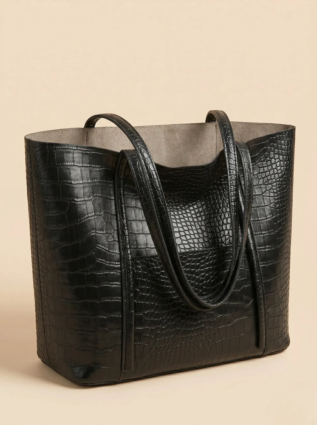 Sac Cabas Croco Noir Noir