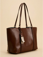 Sac Cabas Cuir Vegan Lisse Marron
