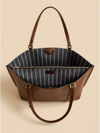 Sac Cabas Cuir Vegan Lisse Marron