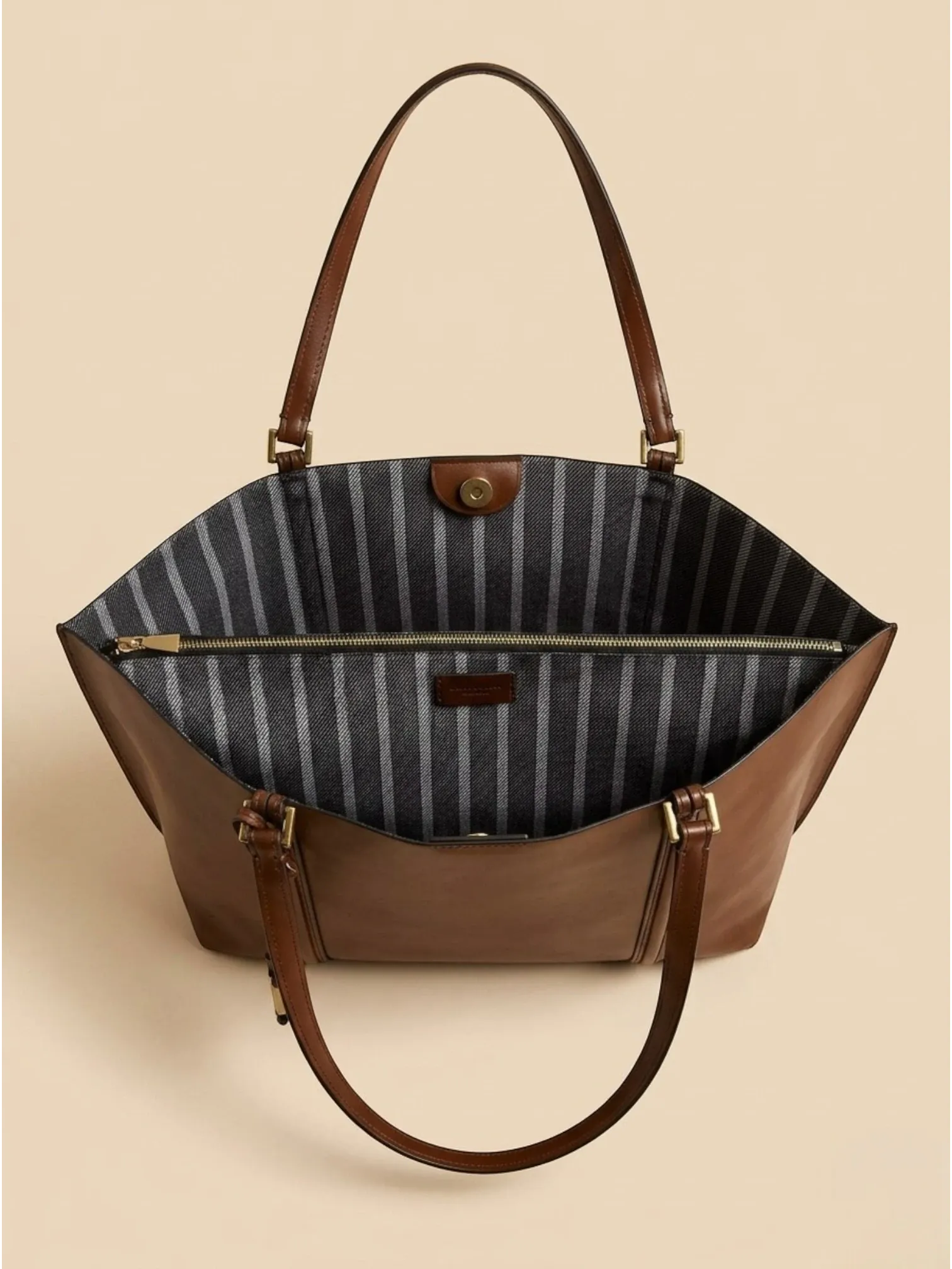 Sac Cabas Cuir Vegan Lisse Marron