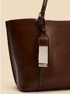 Sac Cabas Cuir Vegan Lisse Marron