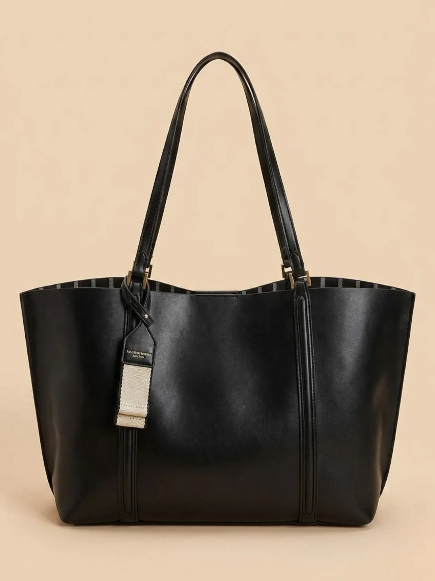 Sac Cabas Cuir Vegan Lisse Noir