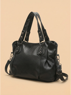Sac Cabas de Cours Cuir Vegan Croco Noir