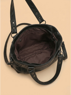 Sac Cabas de Cours Cuir Vegan Croco Noir