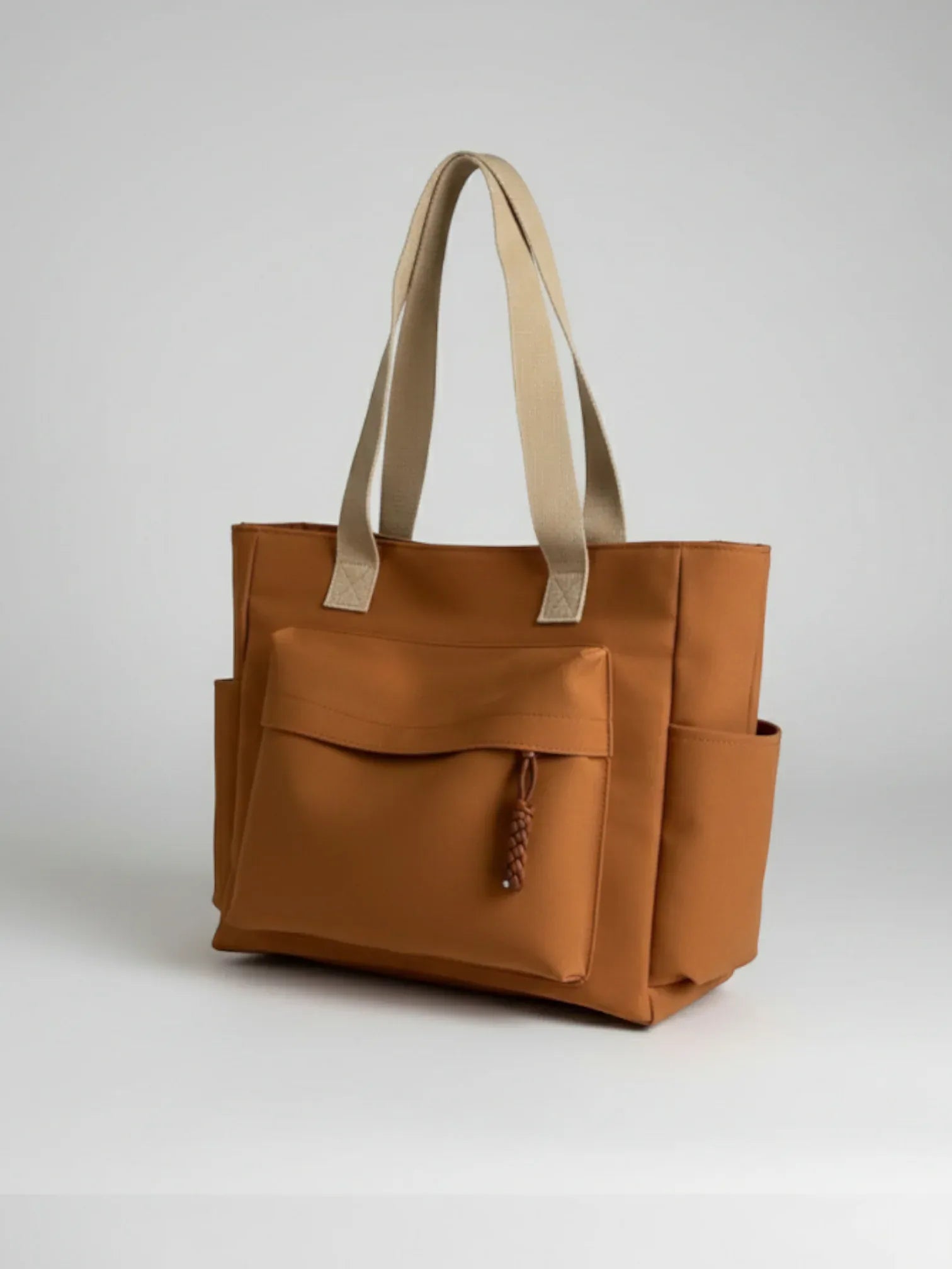 Sac Cabas de Cours en Toile Imperméable Marron