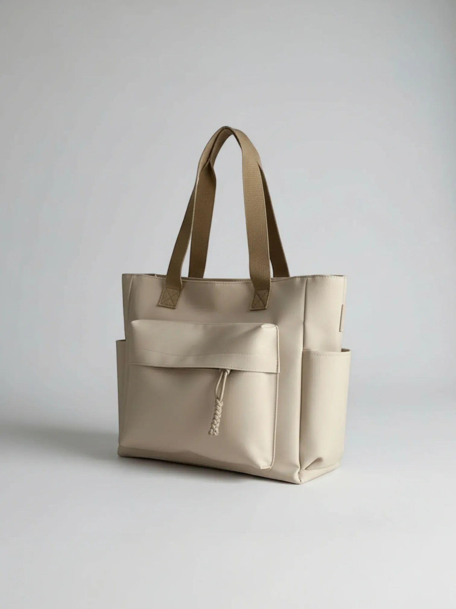 Sac Cabas de Cours en Toile Imperméable Beige
