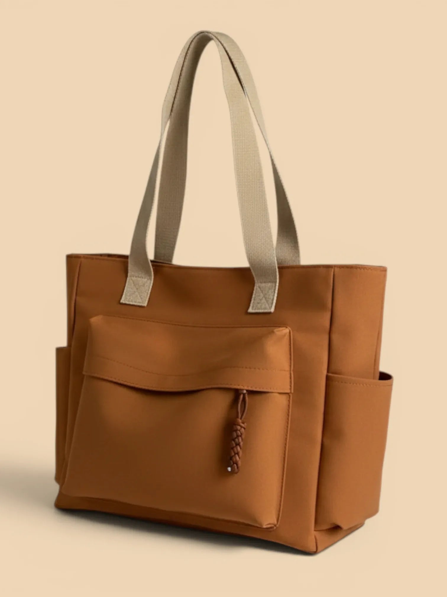 Sac Cabas de Cours en Toile Imperméable Marron