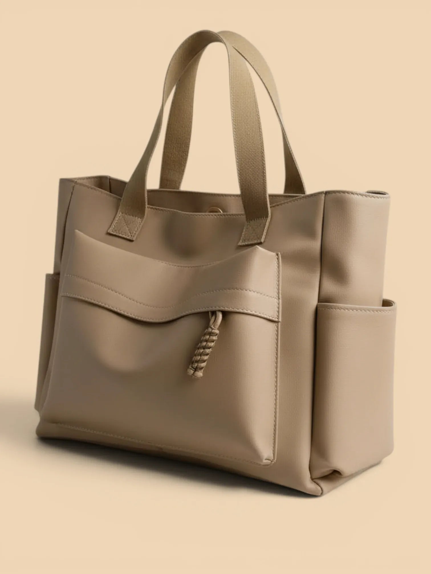 Sac Cabas de Cours en Toile Imperméable Khaki