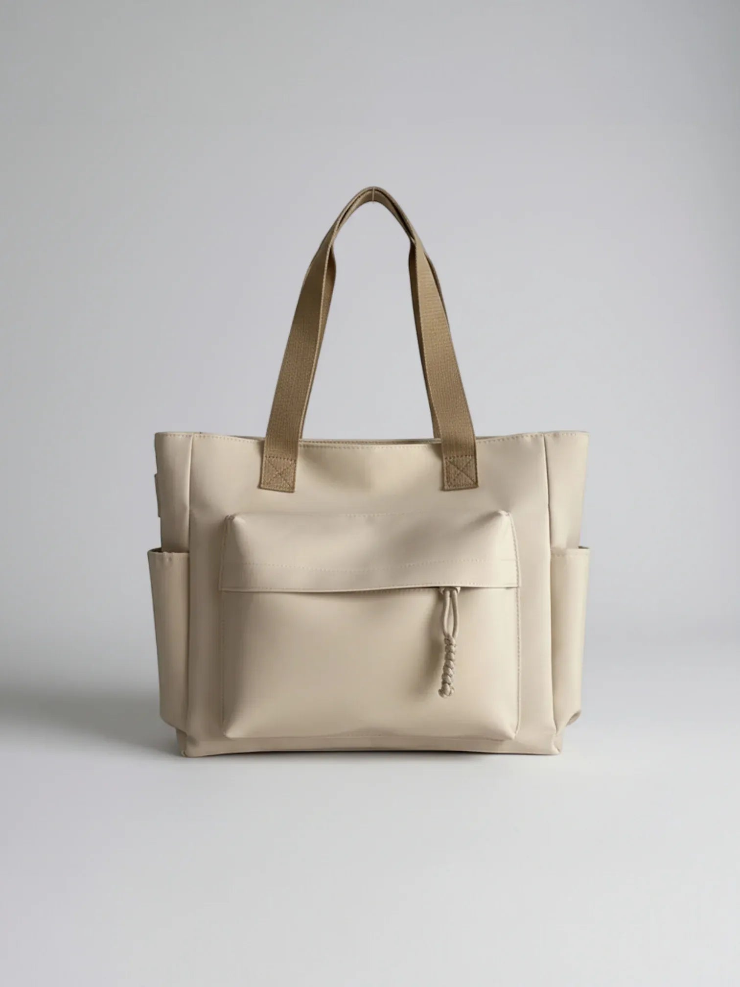 Sac Cabas de Cours en Toile Imperméable Beige