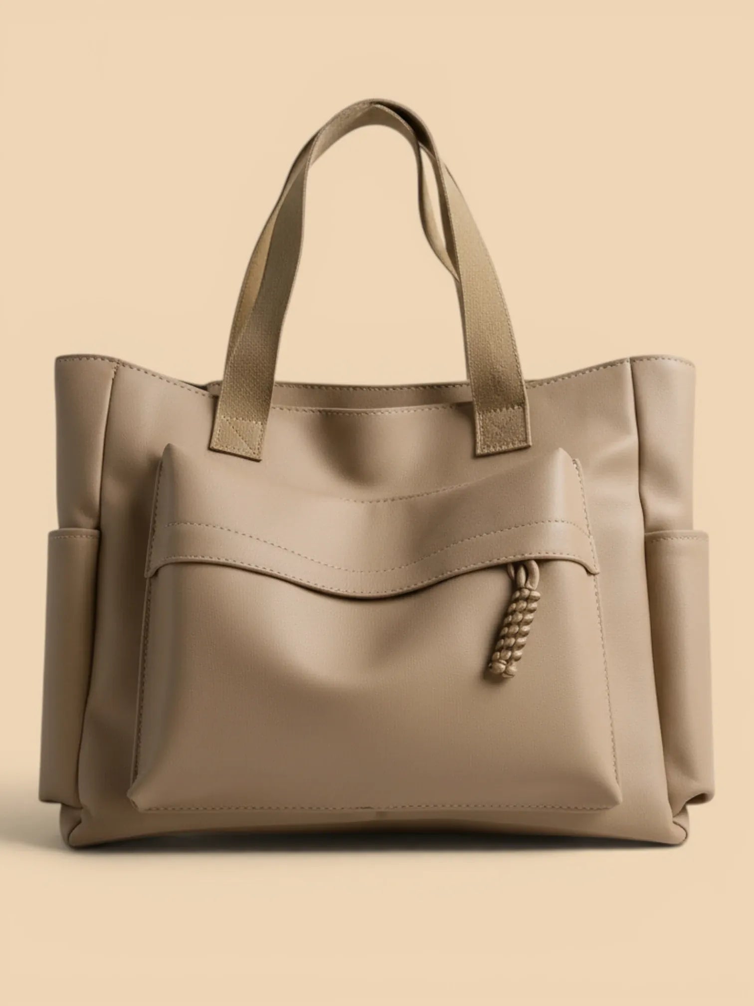 Sac Cabas de Cours en Toile Imperméable Khaki