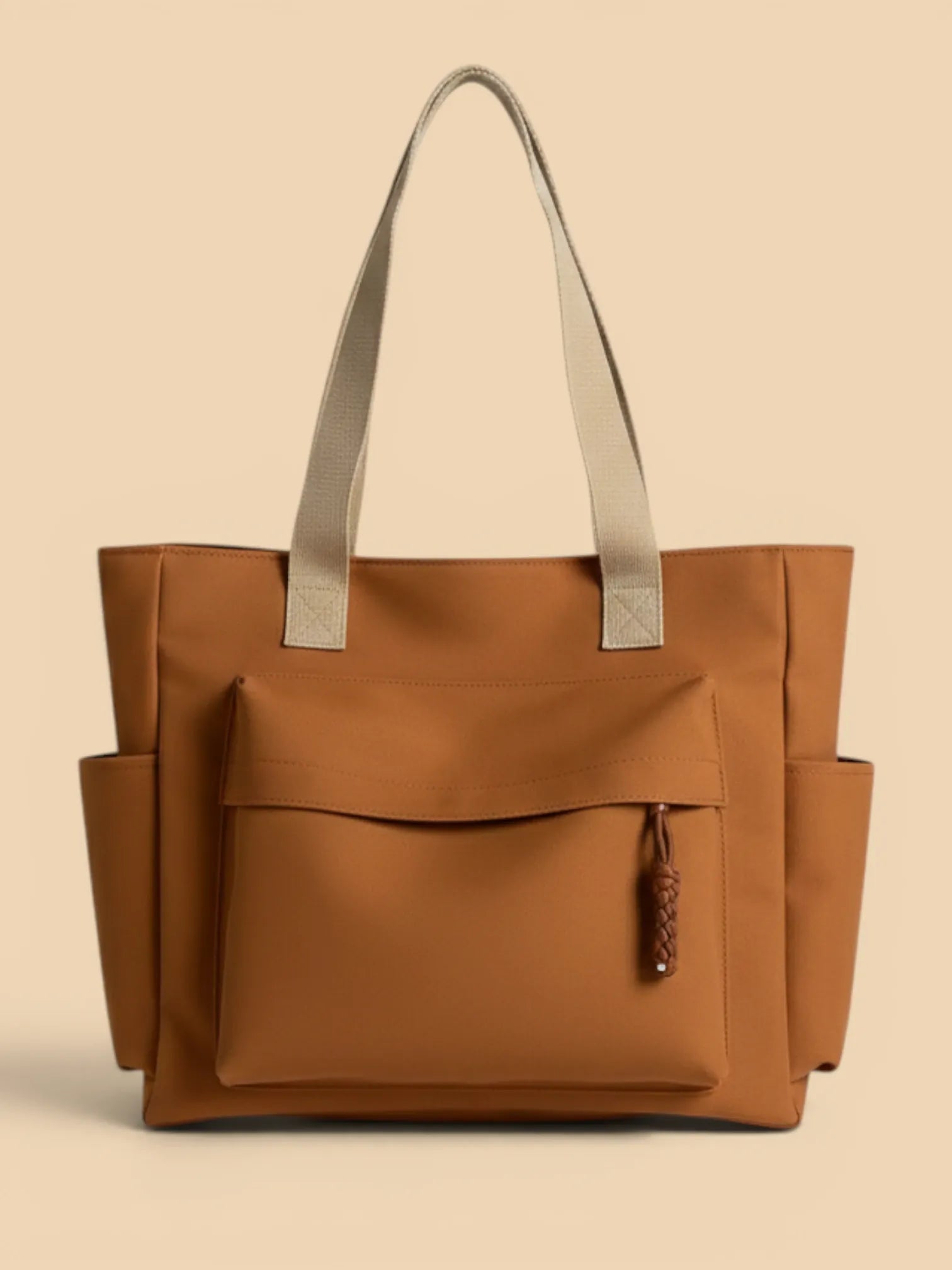 Sac Cabas de Cours en Toile Imperméable Marron