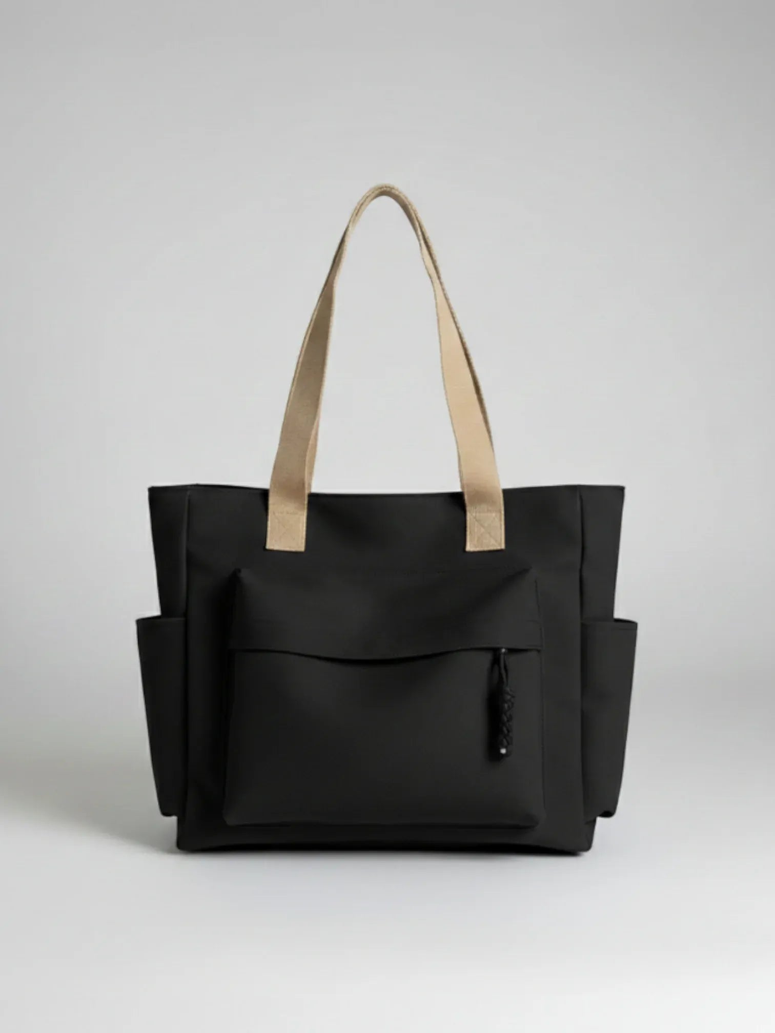 Sac Cabas de Cours en Toile Imperméable Noir