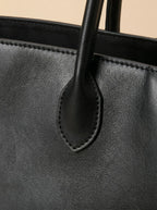 Sac Cabas de Cours Minimaliste Quiet Luxury Noir