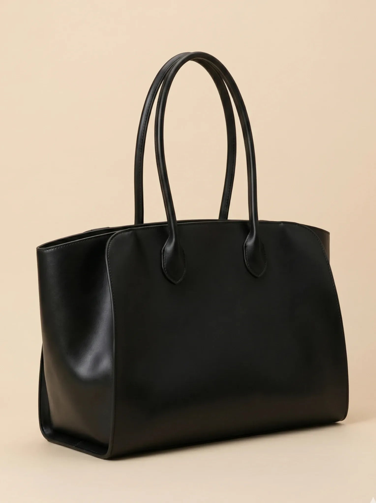Sac Cabas de Cours Minimaliste Quiet Luxury Noir