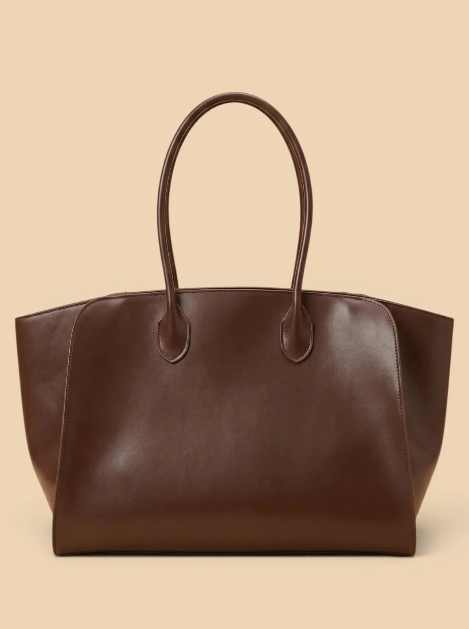 Sac Cabas de Cours Minimaliste Quiet Luxury Café