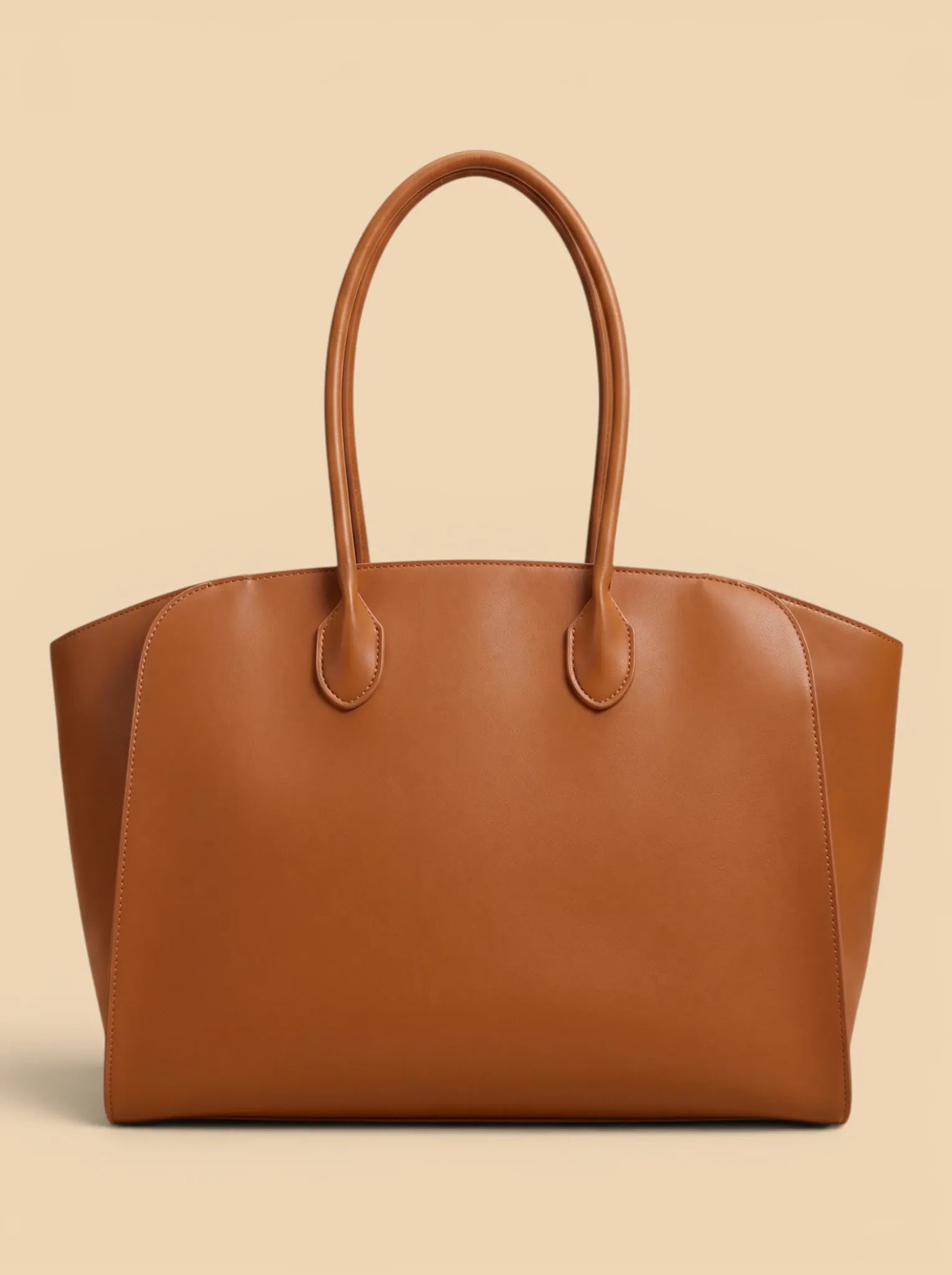 Sac Cabas de Cours Minimaliste Quiet Luxury Camel