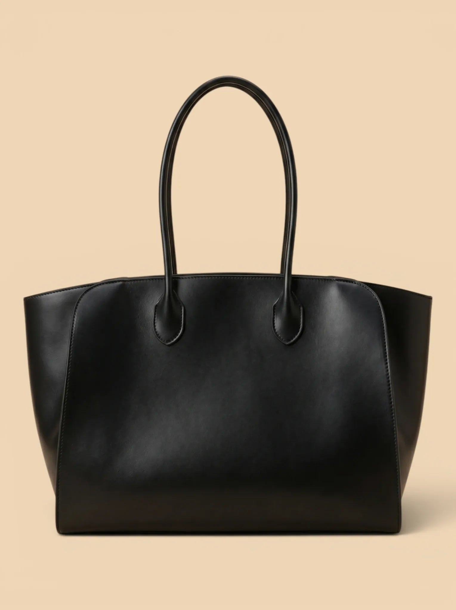 Sac Cabas de Cours Minimaliste Quiet Luxury Noir