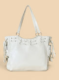 Sac Cabas de Cours Style Motarde Blanc