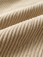 Sac Cabas Duo en Velours Côtelé avec Pochette Crème