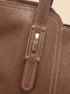 Sac Cabas en Cuir Grainé Camel