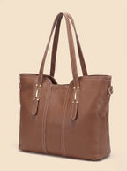 Sac Cabas en Cuir Grainé Camel